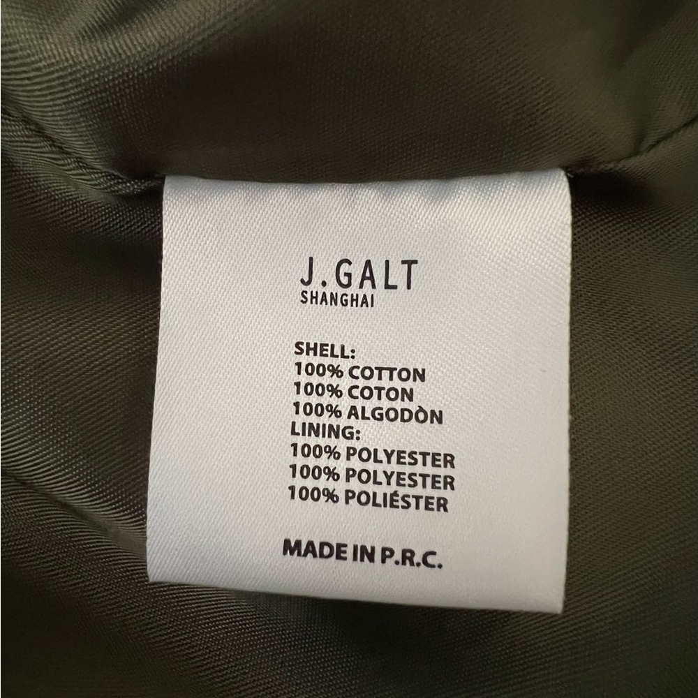 John Galt Olive Green Puffer Jacket - Picture 7 of 7